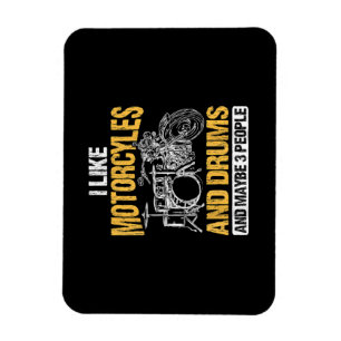 Magnet Flexible Batteur Batterie J'Aime Les Motos Et Les Tambours