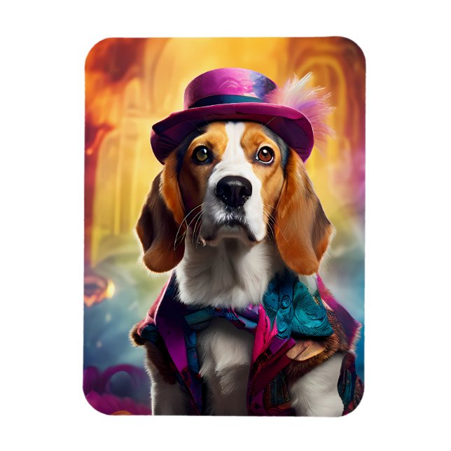 Magnet Flexible Beagle en costume vibrant (Vertical)