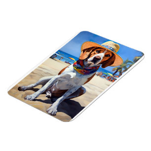Magnet Flexible Beagle sur la plage, cadeau d'été pour les amoureu
