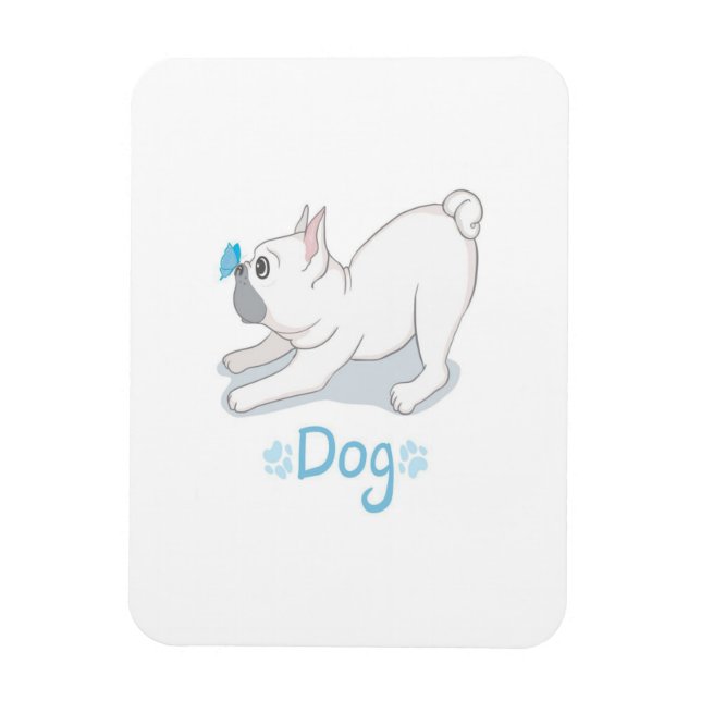 Magnet Flexible Beau Chien À Beurre Français (Vertical)