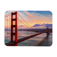 Beau coucher de soleil d'hiver au Golden Gate Brid