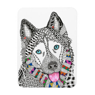 Magnet Flexible Beau et coloré aimant 3" de chien de traîneau