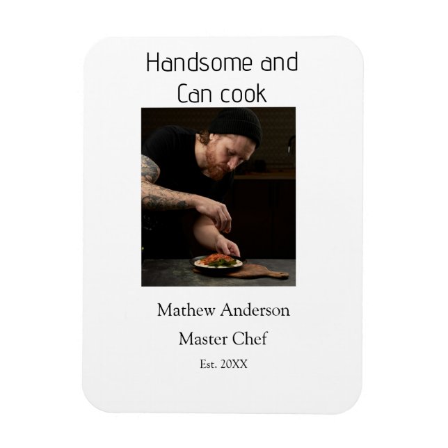 Magnet Flexible Beau et peut cuisiner ajouter nom master chef date (Vertical)