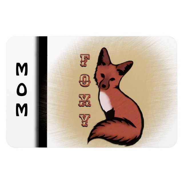 Magnet Flexible Beau Fox rusé rouge (Horizontal)