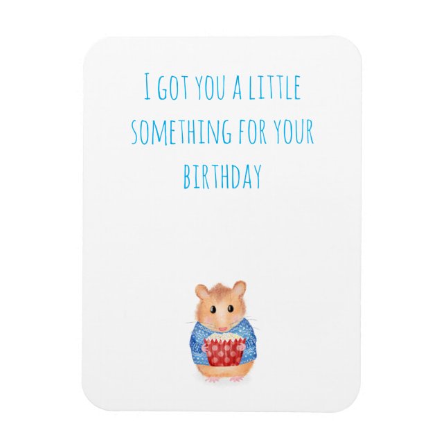 Magnet Flexible Beau hamster avec gâteau magnétique cadeau d'anniv (Vertical)