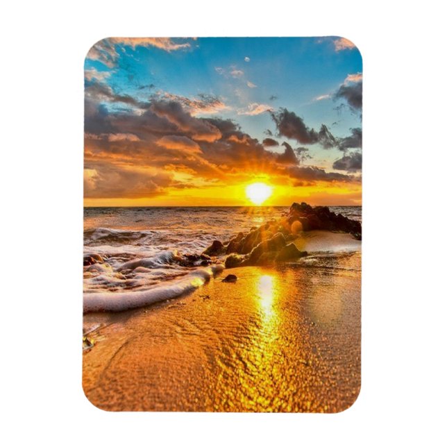 Magnet Flexible Beau lever de soleil sur l'aimant de plage (Vertical)