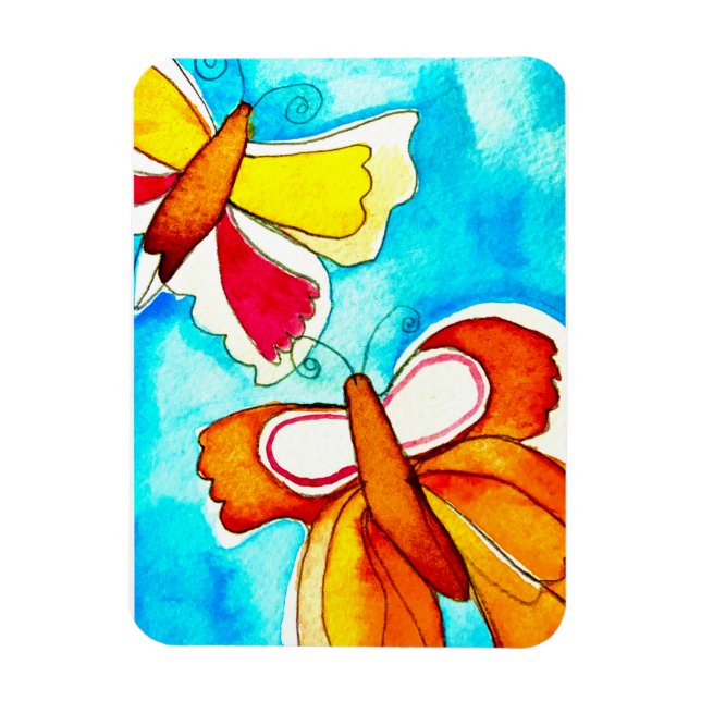 Magnet Flexible Beau papillon aquarelle (Vertical)