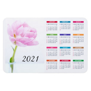 Magnet Flexible Beau Pic Rose  Calendrier floral 2021