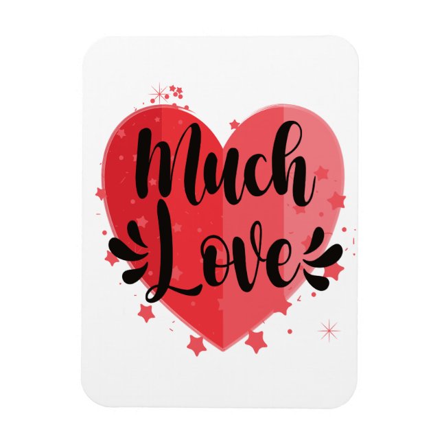 Magnet Flexible Beaucoup d'amour, grand coeur (Vertical)