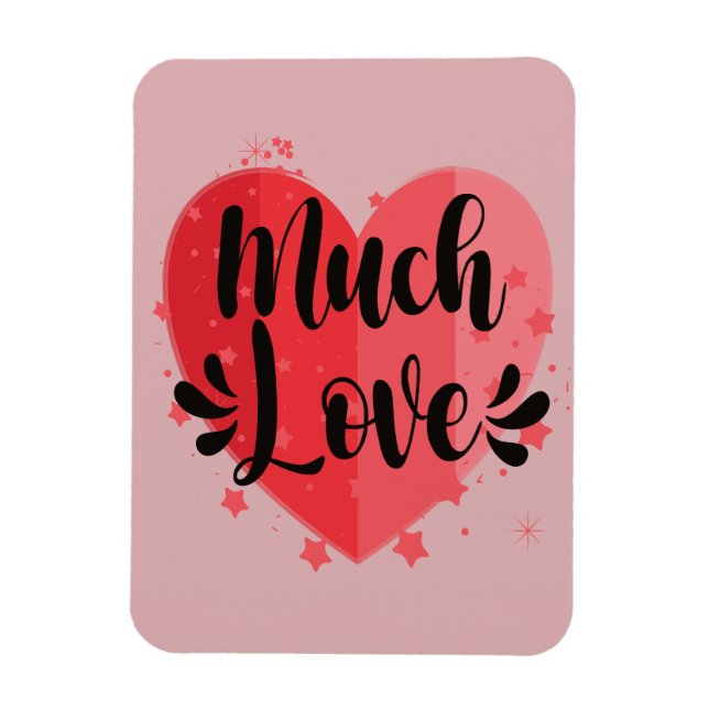 Magnet Flexible Beaucoup d'amour, grand coeur (Vertical)