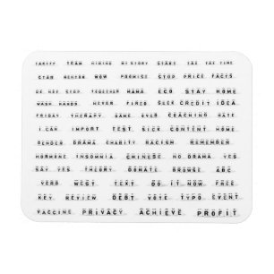 Magnet Flexible Beaucoup de mots sur les cubes