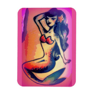 Magnet Flexible beauté de sirène aux cheveux foncés