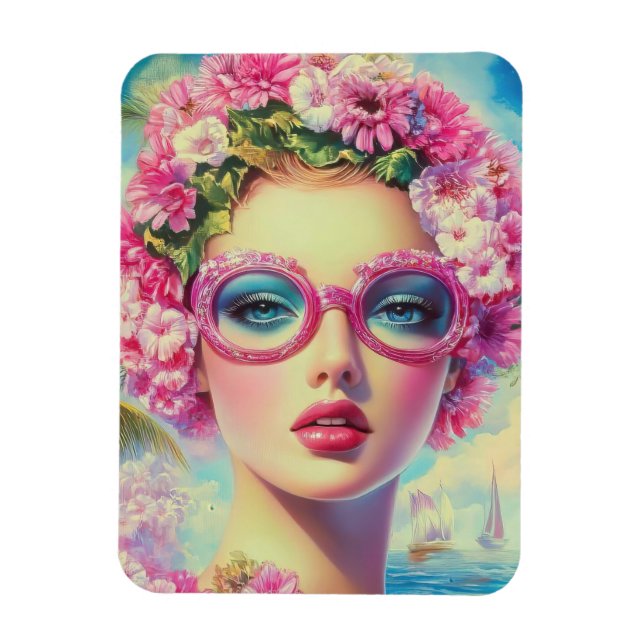 Magnet Flexible Beauté tropicale rétro (Vertical)