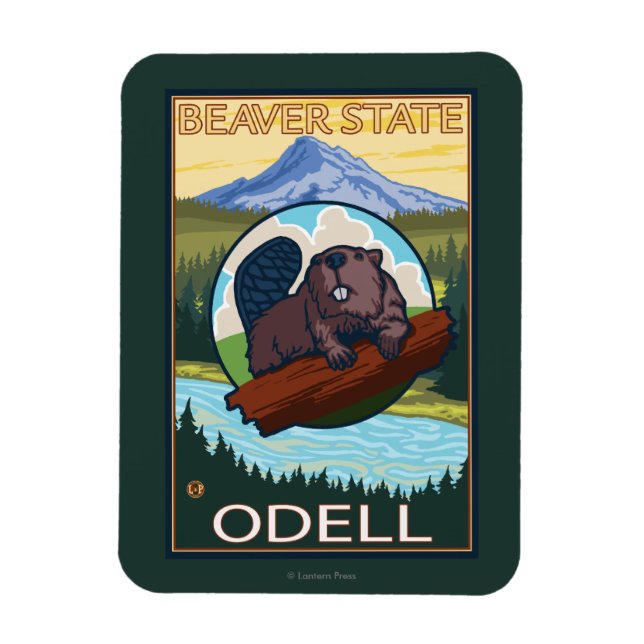 Magnet Flexible Beaver & Mt. Hood - Odell, Oregon (Vertical)
