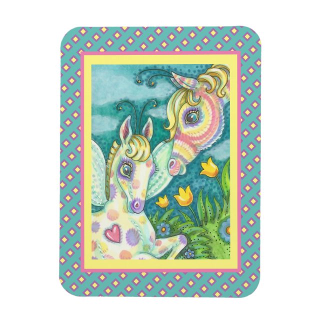 MAGNET FLEXIBLE BÉBÉ DE PÂQUES, CHEVAL DE PRINTEMPS, FAIRY FILLY (Vertical)