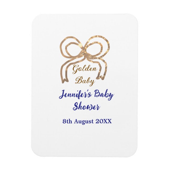 Magnet Flexible Bébé d'or arc bleu royal baby shower (Vertical)