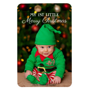 Magnet Flexible Bébé mignon 1ère photo de Noël