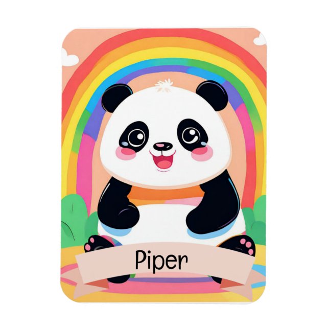 Magnet Flexible Bébé mignon Panda arc-en-ciel (Vertical)