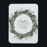Magnet Flexible bébé son froid extérieur aquarelle wreath<br><div class="desc">Bébé il fait froid à l'extérieur de l'aquarelle fil de baby shower de feuillage rappel. Cet aimant amusant est une excellente façon de rappeler à vos amis et à votre famille votre prochain baby shower. Doté d'une couronne d'aquarelle en vert subtil et d'un script moderne audacieux.</div>