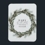 Magnet Flexible bébé son froid extérieur aquarelle wreath<br><div class="desc">Bébé il fait froid à l'extérieur de l'aquarelle fil de baby shower de feuillage rappel. Cet aimant amusant est une excellente façon de rappeler à vos amis et à votre famille votre prochain baby shower. Doté d'une couronne d'aquarelle en vert subtil et d'un script moderne audacieux.</div>