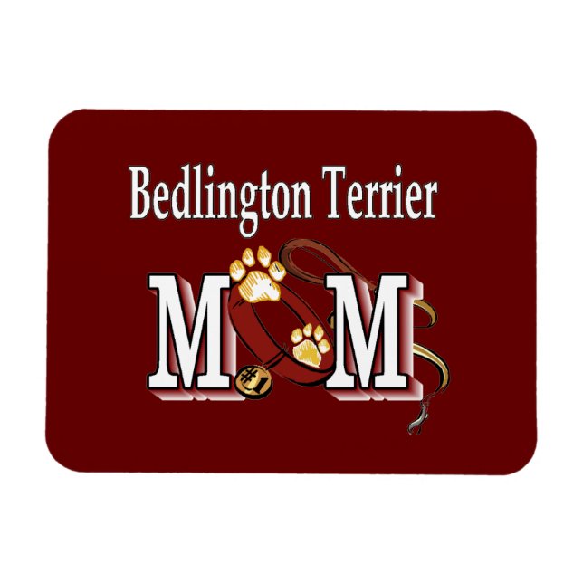Magnet Flexible Bedlington Terrier Dog MOM (Horizontal)