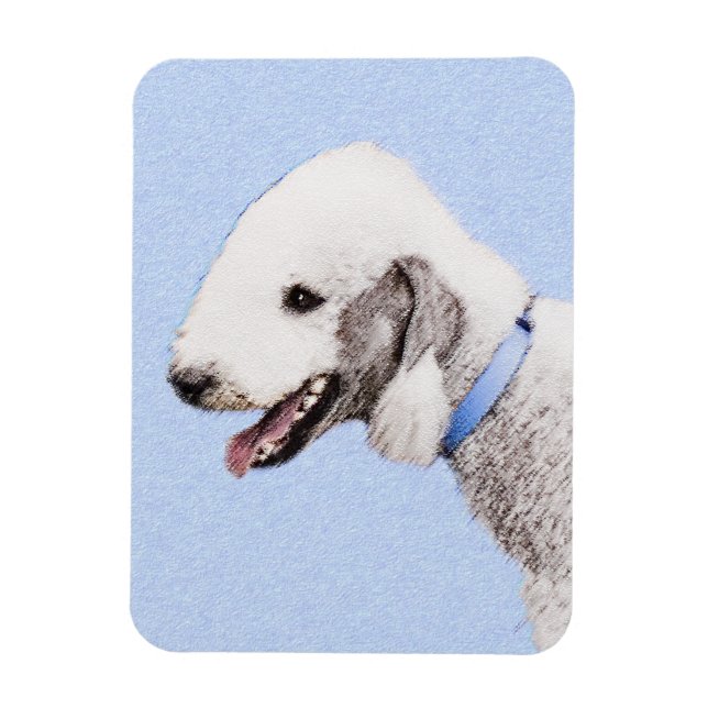 Magnet Flexible Bedlington Terrier Peinture - Art Chien original (Vertical)