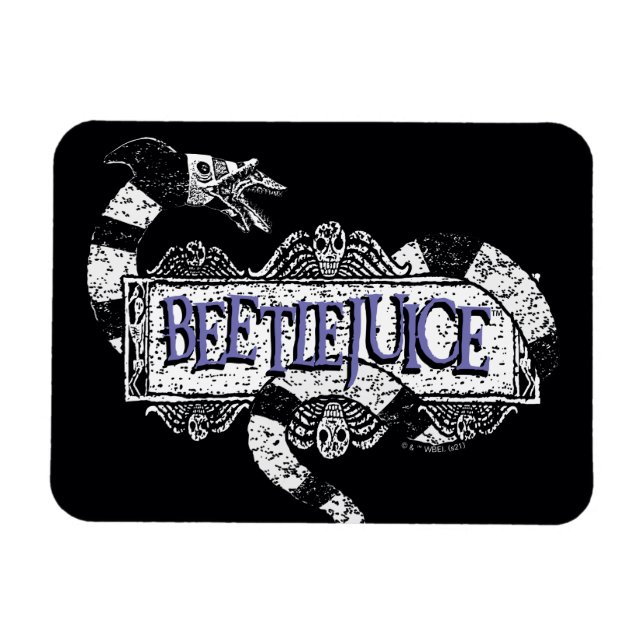 Magnet Flexible Beetlejuice | Sandworm Coiled on Beetlejuice Logo (Horizontal)