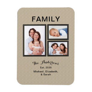 Magnet Flexible Beige moderne de sable de nom de famille de