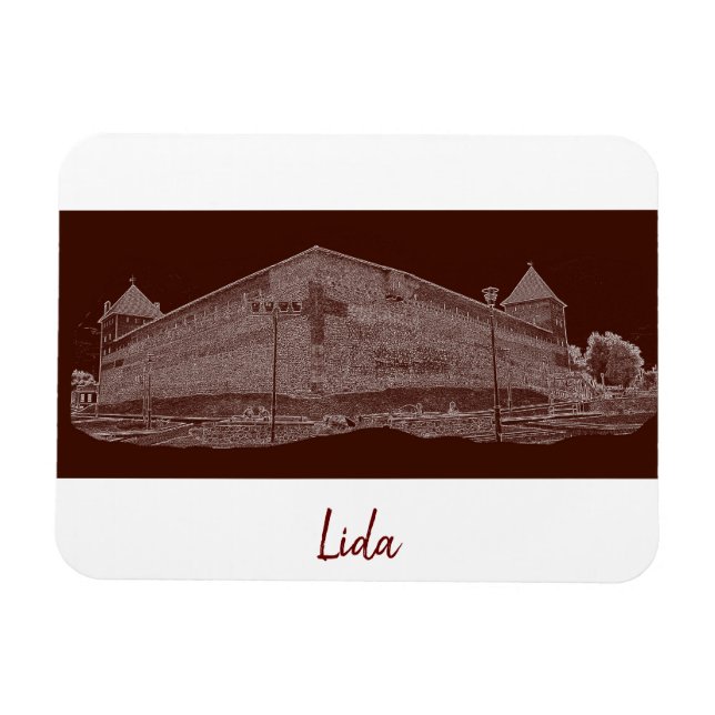 Magnet Flexible Belarus Lida Cityscape City Castle Architecture  (Horizontal)