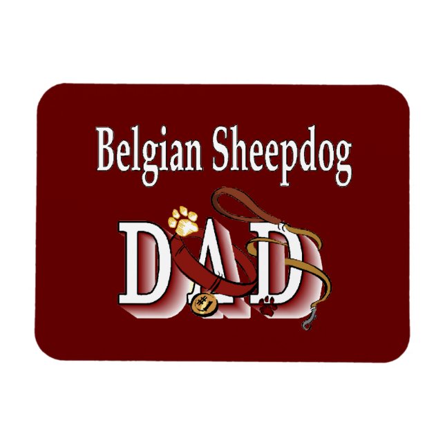 Magnet Flexible Belgian Sheepdog Dad (Horizontal)