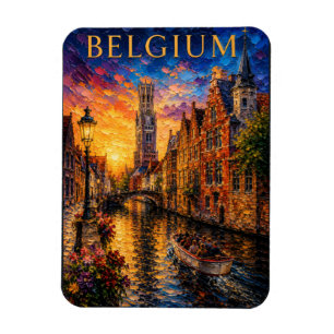 Magnet Flexible Belgique : Souvenir d'art du canal de Bruges au co