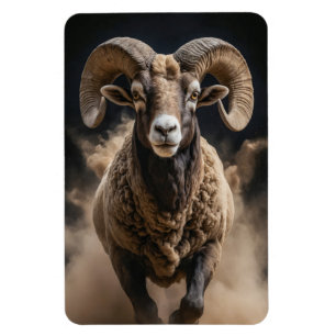 Magnet Flexible Bélier Animal Sauvage Élégant Portrait Dramatique
