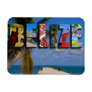 Magnet Flexible Belize Tropical Beach Blue Ocean Travel Photo