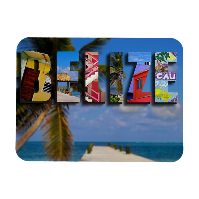 Magnet Flexible Belize Tropical Beach Blue Ocean Travel Photo (Horizontal)