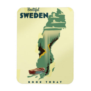 Magnet Flexible Belle affiche de voyage en Suède