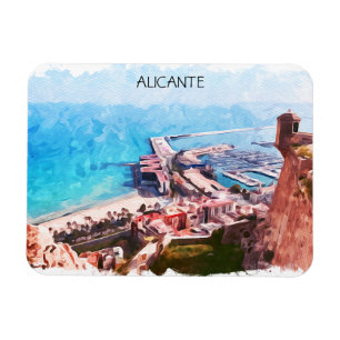 Magnet Flexible Belle Alicante Espagne Panorama Côte