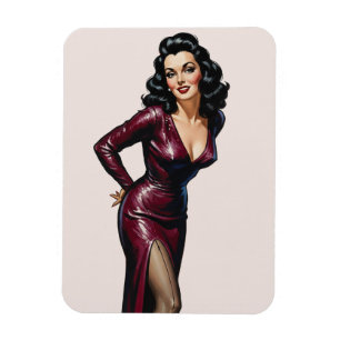 Magnet Flexible Belle Brunette Old Hollywood Glamor Art