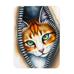 Magnet Flexible Belle Collection de chats en aquarelle tendance