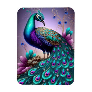 Magnet Flexible Belle couleur Peacock Paon Bird faune