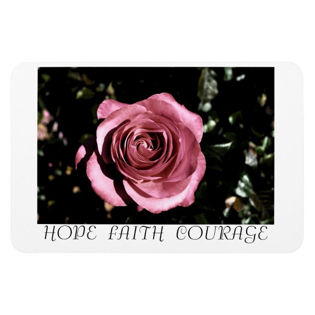 Magnet Flexible Belle Espoir Rose, Foi, Aimant Courage (Horizontal)