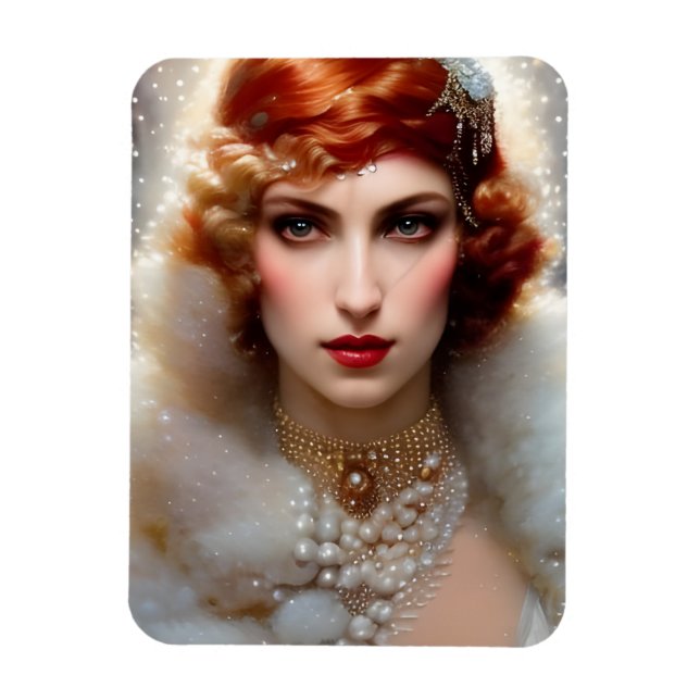 Magnet Flexible Belle femme en blanc (Vertical)