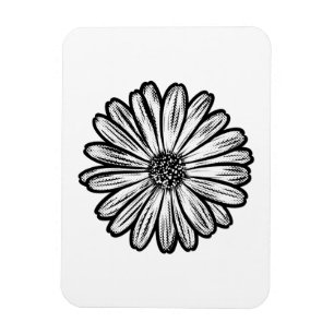 Magnet Flexible Belle Fleur de marguerite, Illustration de demi-te