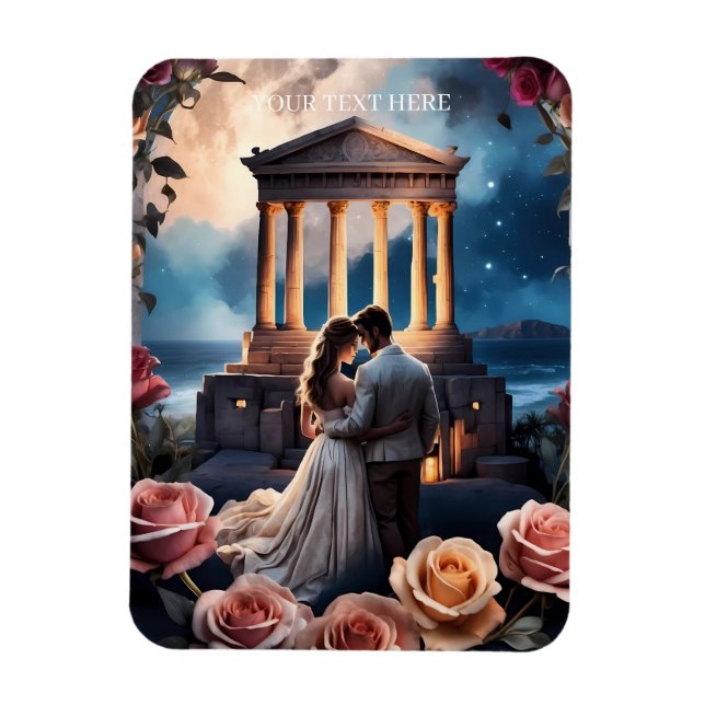 Magnet Flexible Belle mariée et chambre debout au bord de la mer (Vertical)