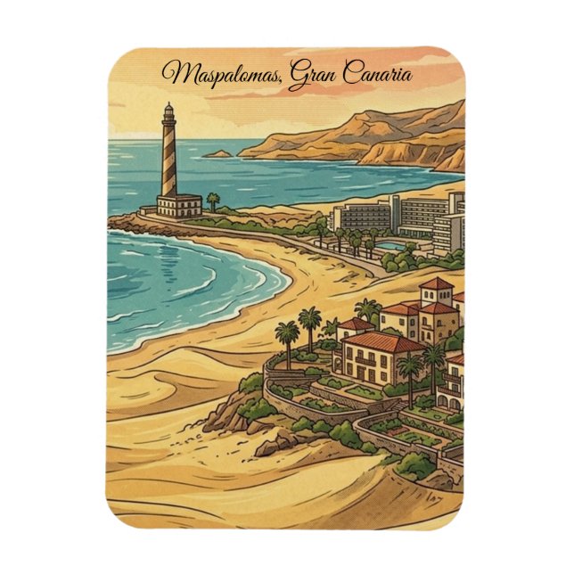 Magnet Flexible Belle Maspalomas Gran Canaria Paysage de Dunes (Vertical)