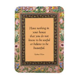 Magnet Flexible Belle ou utile, citations de William Morris,