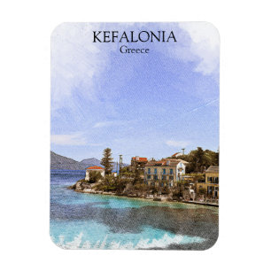 Magnet Flexible Belle peinture minimale Kefalonia Grèce