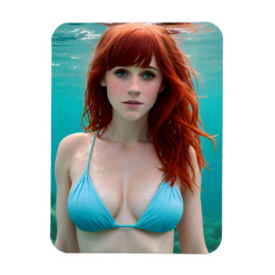 Magnet Flexible Belle Red Haired Woman Photographie sous-marine