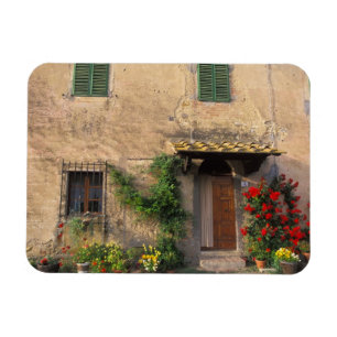 Magnet Flexible Belle vieille maison fleurie à San Gimignano