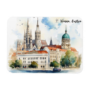 Magnet Flexible Belle vue de la ville de Vienne Autriche Peinture