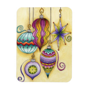 Magnet Flexible Belles décorations de Noël en verre coloré
